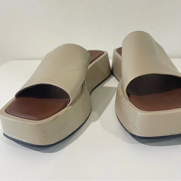SVEGAN Janice Vegan Leather Platform Sandal in Tahini Beige  Size 40 - Picture 10 of 11